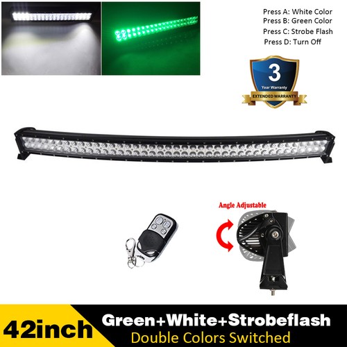 7/14/22/32/42/50/52inch Green&White Offroad Led Light Bar Truck Driving Hunting - Picture 59 of 82