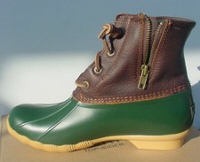 Sperry Top-Sider Women's Sz 7 - 9 Saltwater Duck Rain Boot Green Brown NIB