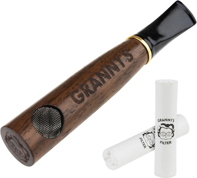 Granny's Premium Handgefertigte Holzpfeife mit 9mm Aktivkohlefilter | Nussbaum