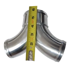 Turbo Y Pipe Dual 2.5" to 3" Cold Air Intake Twin Turbo Intercooler Piping ALUM