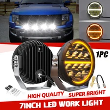 7INCH Round LED Driving Light Amber White DRL Offroad For Ford F-150 F-250 F-350
