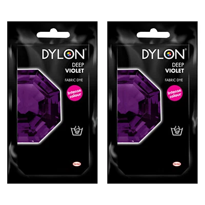 Bolsa de tinte de tela manual Dylon, violeta profundo, 2 paquetes de 50 g
