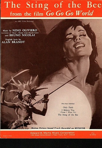 Go Go Go World 1965 NINO OLIVIERO Movie Sheet Music THE STING OF THE BEE!