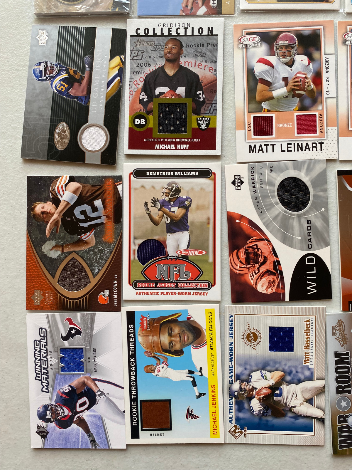 Topp Pacific Upper Deck Football Game Used Jersey Prime Patch Rookie Card Lot 50 view 7