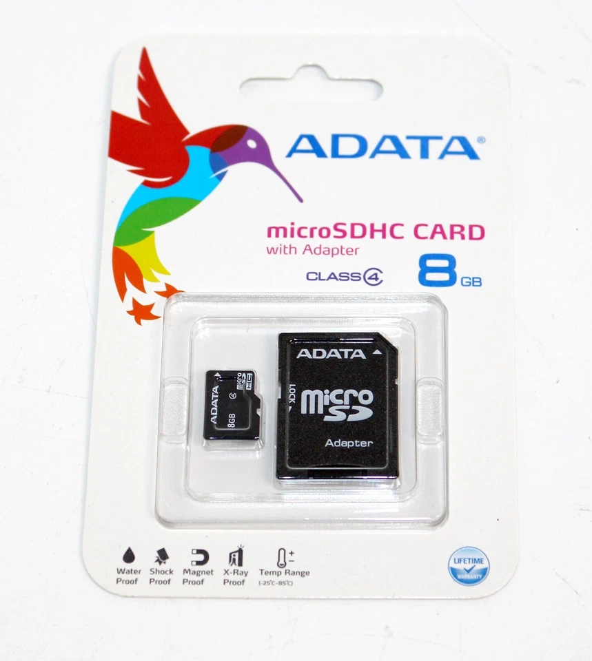 3 x ADATA 8GB microSDHC Class 4 Memory Card with Adapter (AUSDH8GCL4-RA1) - Image 4 of 4