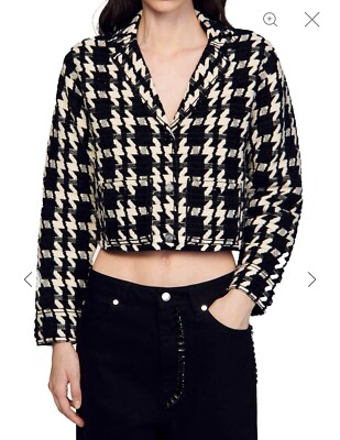 SANDRO HOUNDSTOOTH JACKET