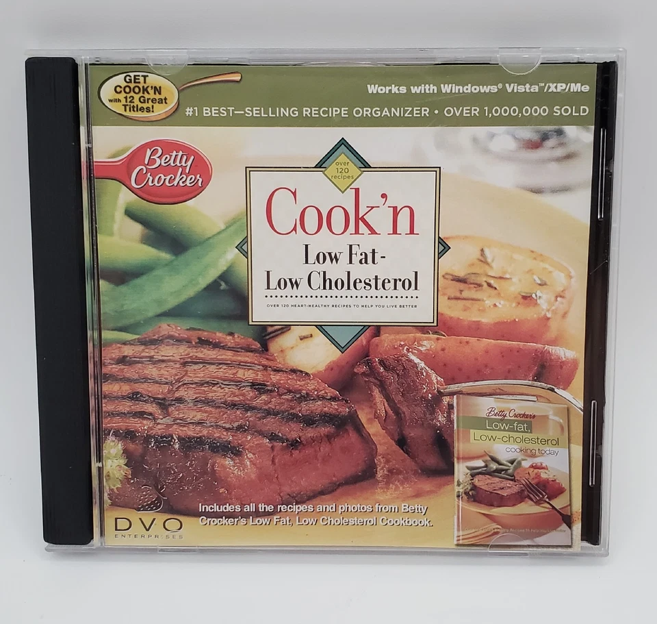 Betty Crocker CD PC 120 Recipes Cook Low Fat Low Cholesterol Heart Healthy Meals - Image 2 of 4