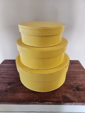 Vintage Yellow Hatbox Set Small, Medium  Large