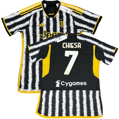 2023/24 Juventus Home Jersey #7 Chiesa Large Adidas Soccer Cygames NEW