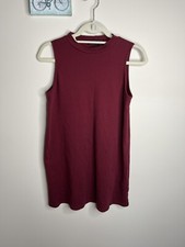 Pretty Little Thing Burgandy Sleeveless Oversized Tshirt dress size 8 like new