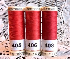 3 NEW different red colors GUTERMANN 100 polyester thread 110 yard spools