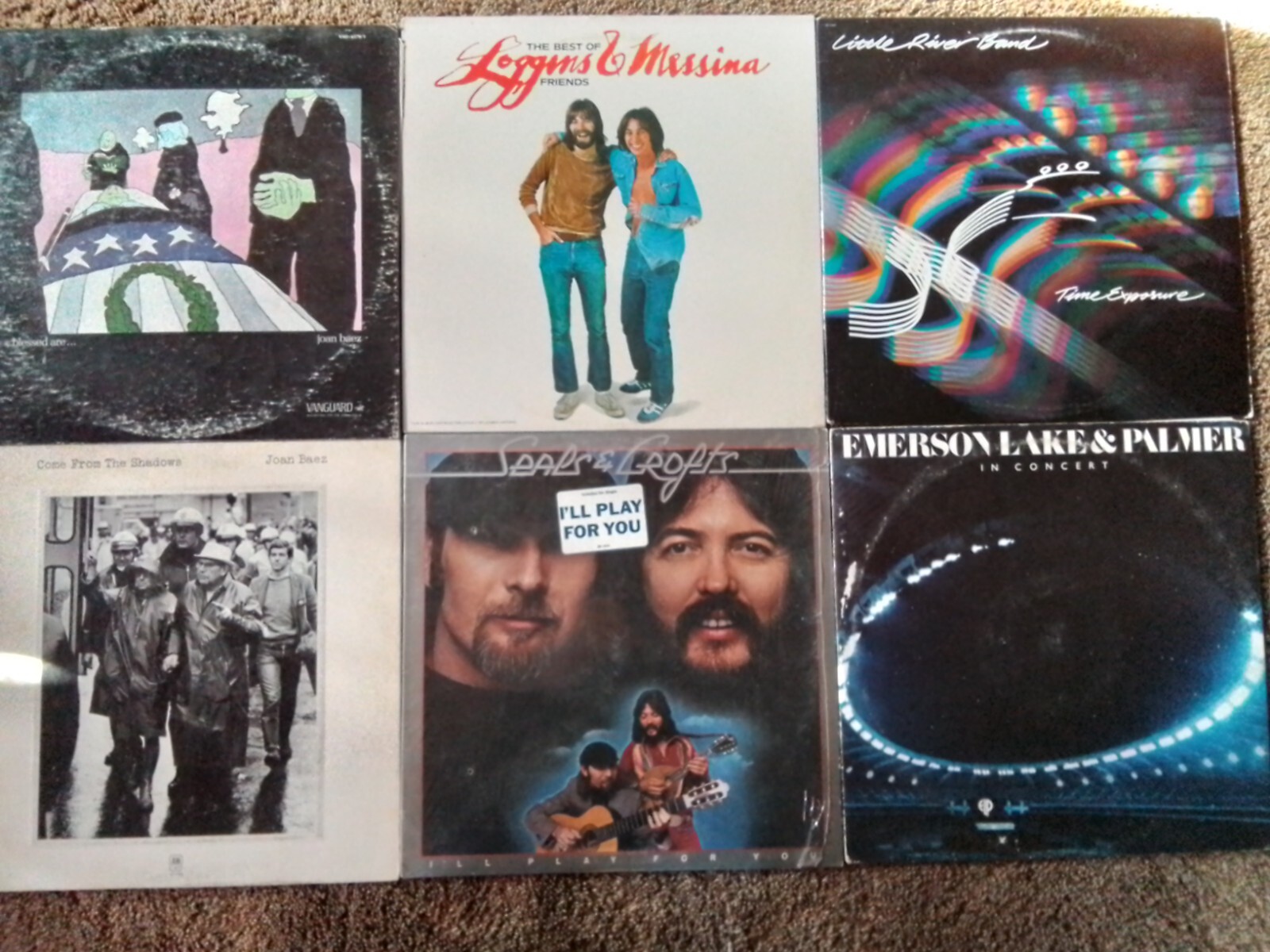SIX 70'S ROCK/FOLK VINTAGE VINYL RECORD ALBUMS