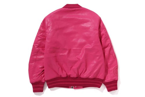 A Bathing Ape Women's Synthetic Leather Varsity Jacket 2024 FW MULTI LOGO Motif - Picture 4 of 13