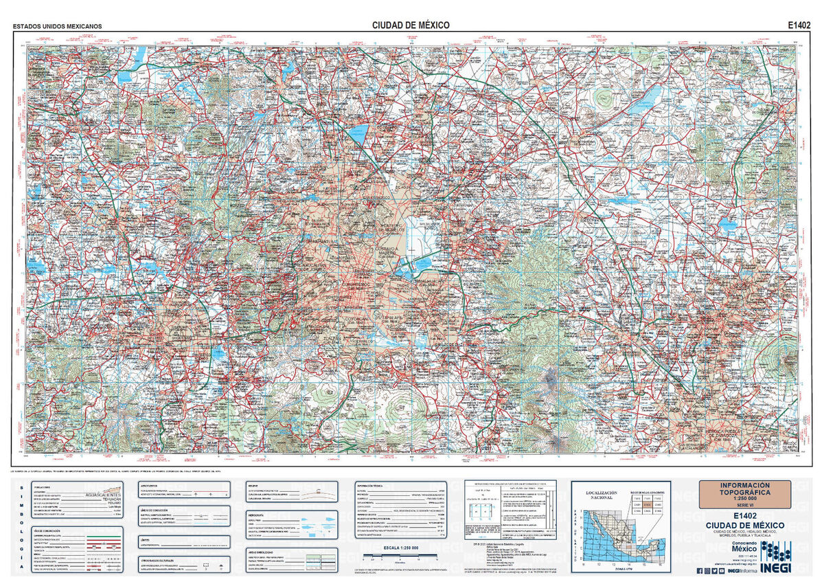 Mexico Official Topographic Map - Ciudad de Mexico - Mexico Mexico Official Topographic Map - Ciudad de Mexico - Mexico