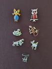 Vintage Lot of 7 Beautiful Brooches and Pins Animals Dog Owl Cat LLama Bird
