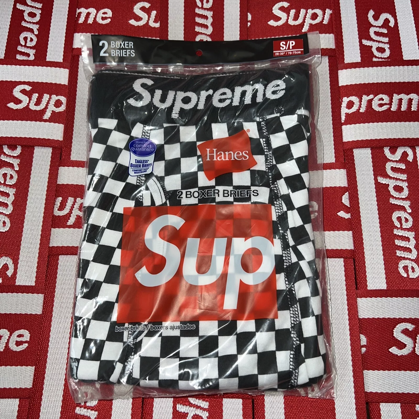 Slips boxer léopard Supreme Hanes !!! SS18 !!!!Taille Petite !D/S très rare !!