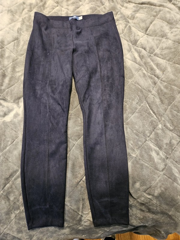 Old Navy Stevie Womens Navy Blue Suede Pants Size L Skinny Leg Stretch