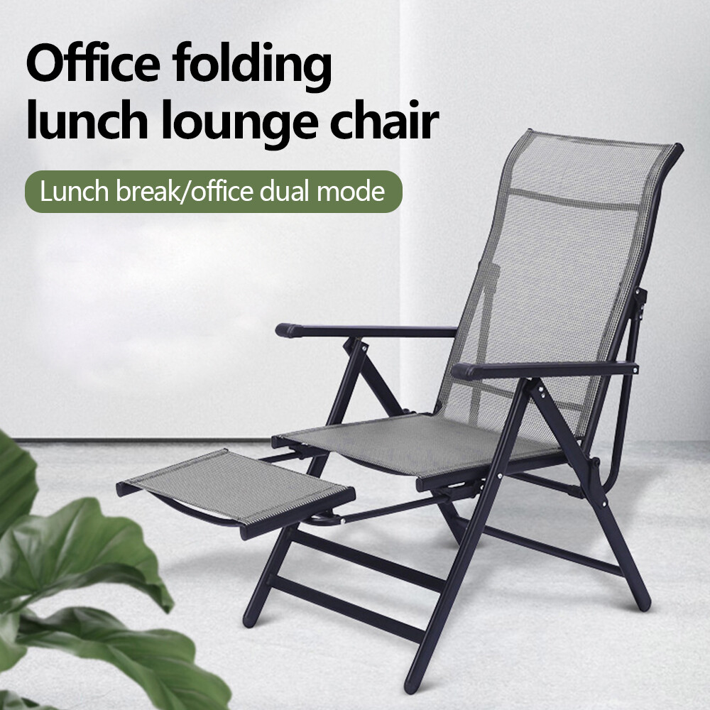 Lounge Chair Folding High Back Lawn Chairs w/ Retractable