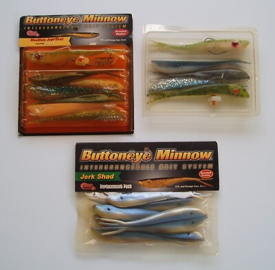Cotee Buttoneye Minnow Fishing Lure Weedless Jerk Shad Pro Kits and Replacements