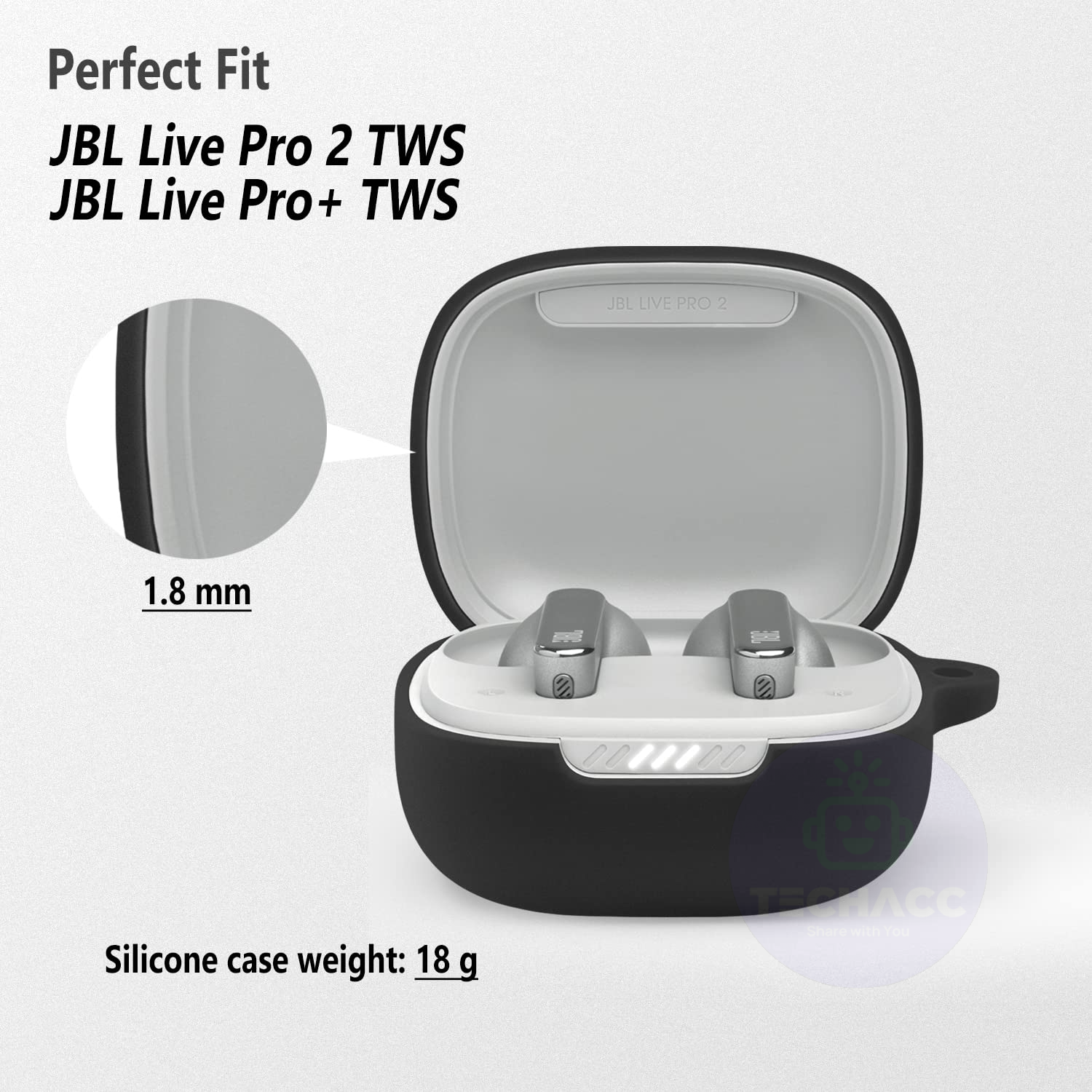 For JBL Live Pro 2 / Tune 230NC Case Cover Shockproof Soft Full