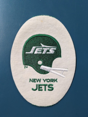 VINTAGE NFL Football New York Jets NY HELMET EMBLEM Sewn Patch Voyager 5''x7''