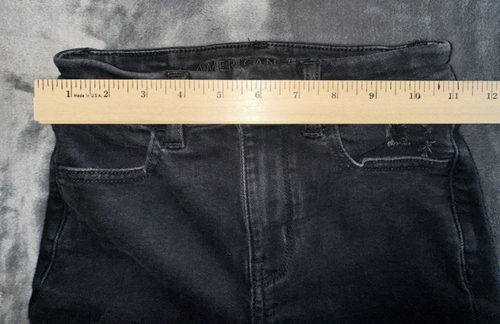 American Eagle Distressed Jegging Sz00 Short Next Level Stretch Black Jeans - Picture 3 of 10