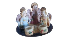C&F Enterprises 1995 Miniature Tea Set ,#48480, Holly Angel's Resin 9 pieces