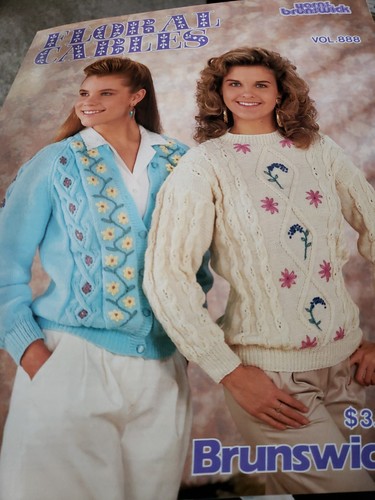 Brunswick Vintage Knitting Patterns 888 Floral Cables - Picture 2 of 2
