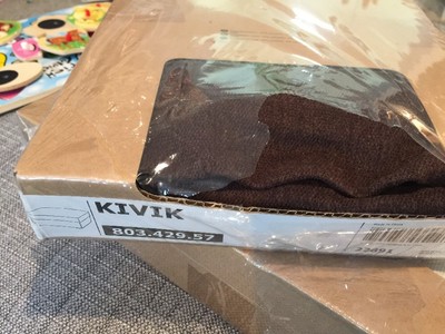 SEALED! Cover Slipcover BORRED DARK BROWN New Ottoman IKEA KIVIK Footstool
