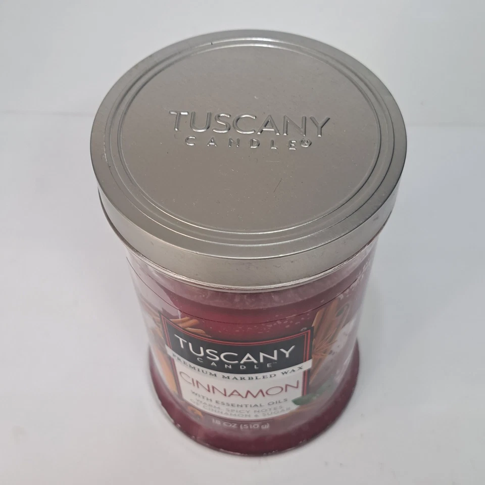Tuscany Candle Cinnamon Sugar 18oz Premium Marbled Wax Jar Warm Spicy Scent 18oz - Image 4 of 4