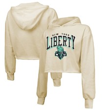 Women's Majestic Threads Cream New York Liberty Circus Shot Drop Shoulder