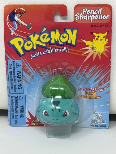 SEALED Pokemon Pencil Sharpener Vintage Bulbasaur Toy Island Nintendo plus bonus