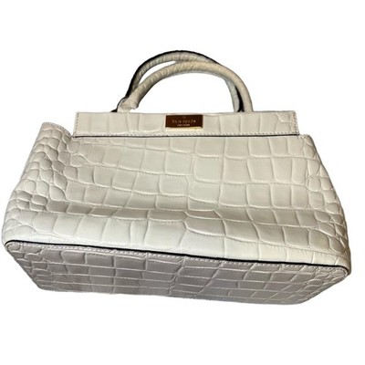 Kate Spade Bristol Drive Elissa Ivory Top Handle Bag Crocodile Embossed Luxury