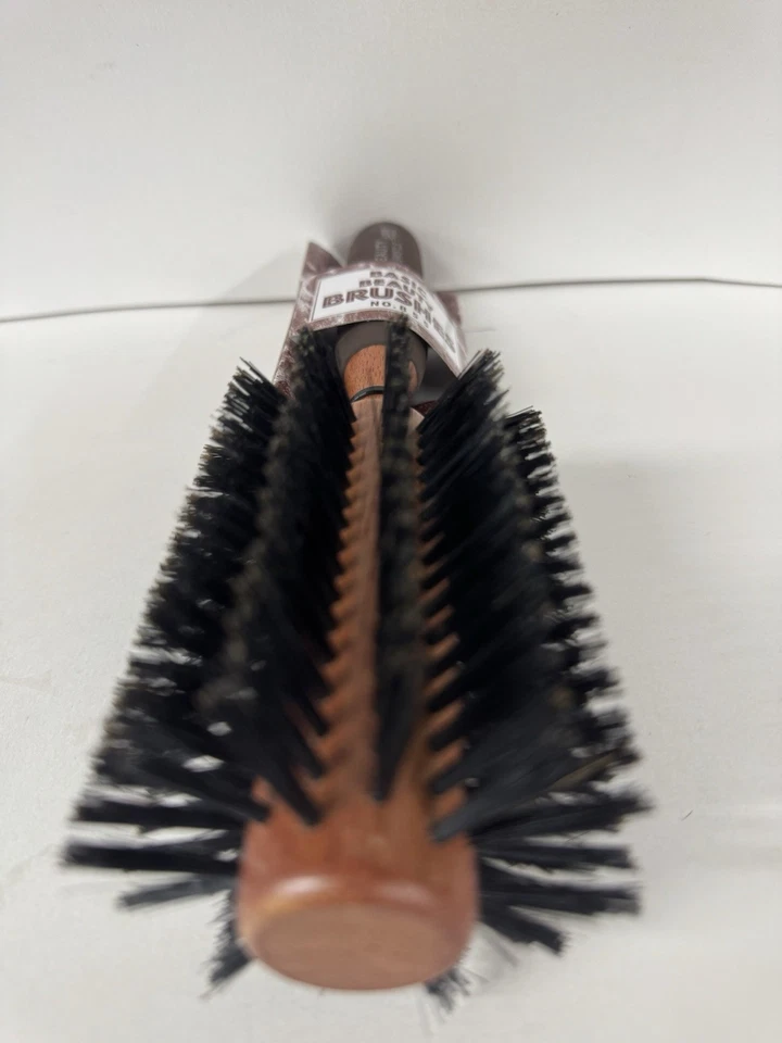 Cepillo redondo de madera de cerdas medianas 100 % jabalí de alta densidad para secado por soplado 12 filas, L Foto 4 de 4