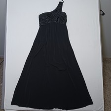 David s Bridal One Shoulder Long Jersey Dress Size 16 Jet Black F13185