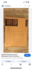 SANUS Adjustable Height Black Speaker Stand E...