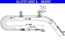 Bremsseil Seilzug Feststellbremse ATE 24.3727-2507.2 für 3U4 SKODA SUPERB 1 TDI