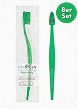 BioBrush Zahnbürsten 8er Set Grün | Medium-Soft | Nachhaltiger Biokunststoff