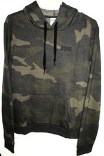 Victoria's Secret PINK Green Camo Logo Pullover Hoodie Drawstring Pockets L nwot