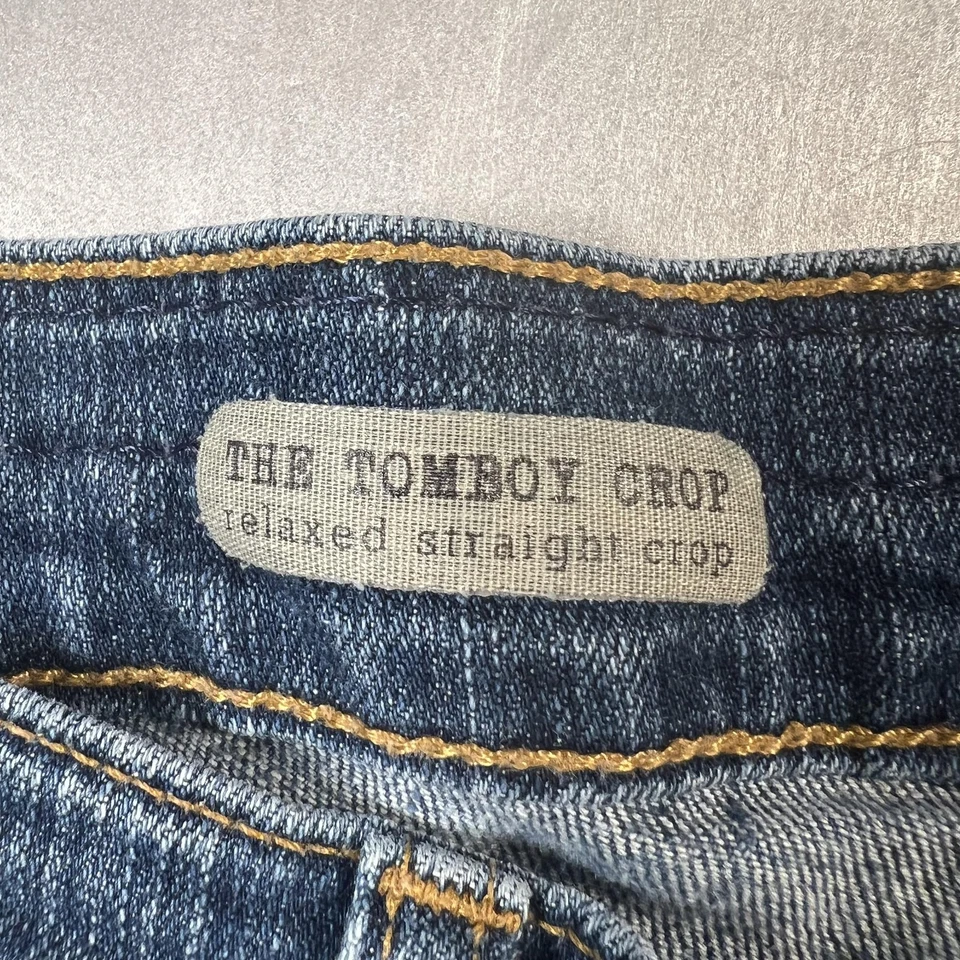 Jeans feminino AG Adriano Goldschmied 27 azul Tomboy crop jeans reto relaxado - Imagem 4 de 4