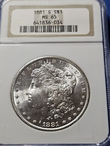 1881 S Morgan Silver Dollar $1 NGC MS 65- Frosty White Monster!!!