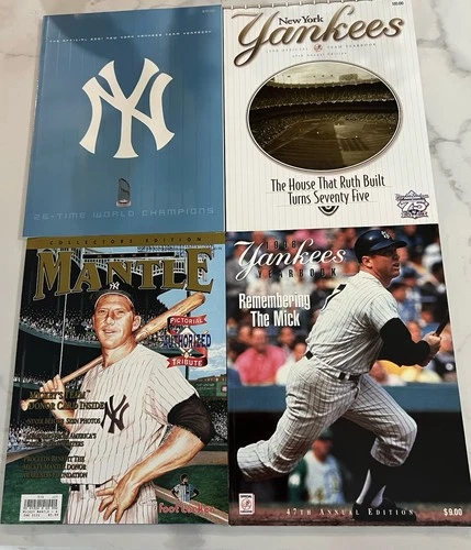 2001, 1996, 1998 New York Yankees Yearbooks, And Mickey Mantle Tribute (4 Total)