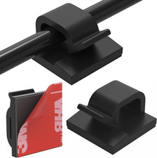 Clips Para Cables 40 Piezas Con Adhesivo Fuerte Organizador Negro Hogar Oficina