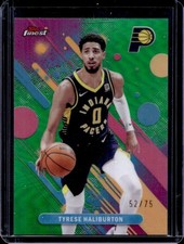 2025-26 Topps Finest Tyrese Haliburton Common Green Refractor #/75 Pacers