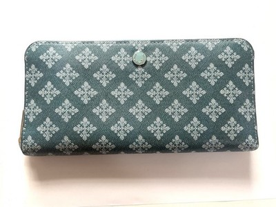 PATRICK COX Long Wallet Round Zip Monogram Pattern Near Unused