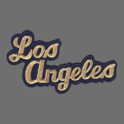 Los Angeles Patch - Script Black and Gold California Souvenir Iron On Travel