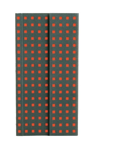 Блокнот с линованными листами бумаги серого цвета на оранжевом (Quadro) B6.5 (твердый переплет) (ИМПОРТ из Великобритании)