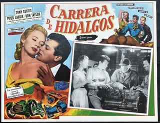JOHNNY DARK TONY CURTIS PIPER LAURIE JOE SAWYER MEXICAN LOBBY CARD 54