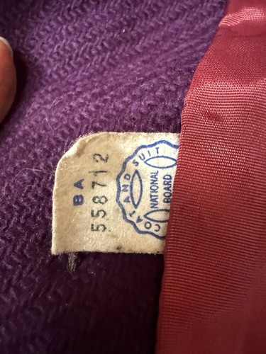 Vintage Union Made Purple Winter Over Coat With Black Faux Fur Trim And Hood - Picture 3 of 24