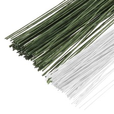 200 Pcs Florist Wire 0.3mm 30 Gauge Floral Flower Stem Wire, White/Dark Green